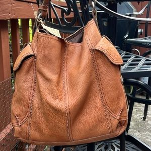 Lucky Brand Tan Leather Hobo Handbag NWT